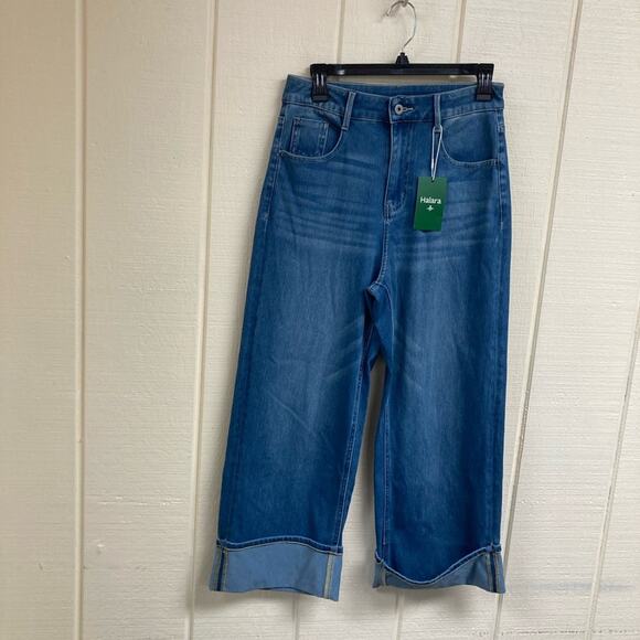 New Halara Jeans Wide Leg Cropped Women's Small Petite - Picture 1 of 8